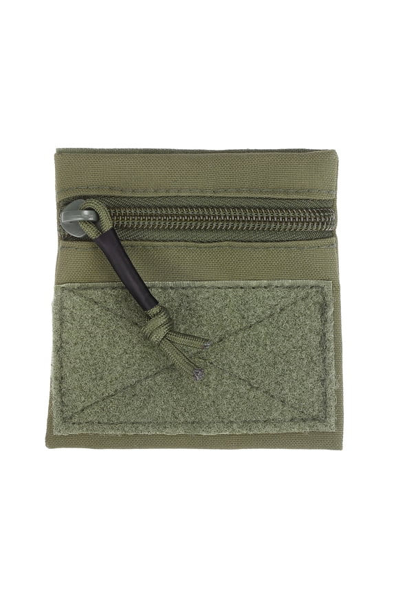 Small Admin Pouch, Nylon Zipper Pouch Storage Pocket with Hook and Loop Compact Camping Gear Organizer 4.1" x 3.9" & Green-Fitting for (Hiking/Fishing/Hunting/Backpack Accessory)