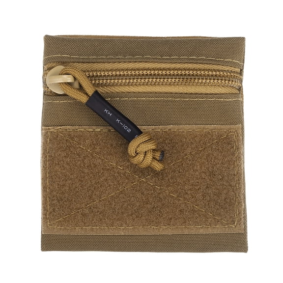 Uxcell Small Admin Pouch, Nylon Zipper Pouch Storage Pocket with Hook and Loop Compact Camping Gear Organizer 4.1" x 3.9" & Sand-Fitting for (Hiking/Fishing/Hunting/Backpack Accessory)