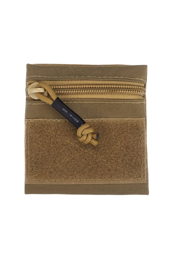 Small Admin Pouch, Nylon Zipper Pouch Storage Pocket with Hook and Loop Compact Camping Gear Organizer 4.1" x 3.9" & Sand-Fitting for (Hiking/Fishing/Hunting/Backpack Accessory)