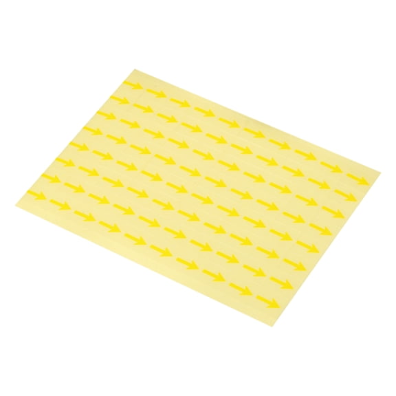 Uxcell Small Arrow Stickers 0.5x0.4" PET Self Adhesive Product Inspection Defects Indicator, Yellow, 4 Sheet