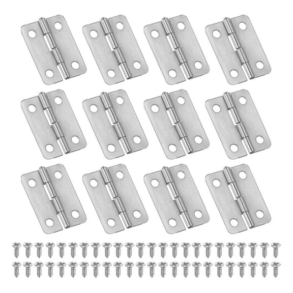 Uxcell Small Butt Hinges 1 inch, Jewelry Box Hinge with Screw for Jewelry Wooden Boxes, Silver 12 Pack