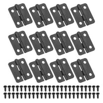 Uxcell Small Butt Hinges 3/4 inch, Jewelry Box Hinge with Screw for Jewelry Wooden Boxes, Black 12 Pack