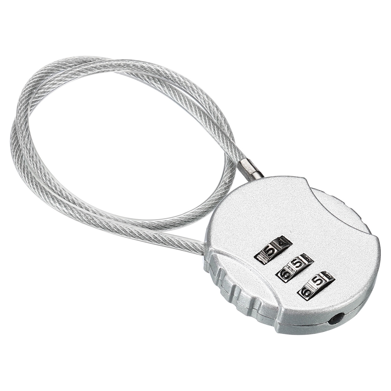 Uxcell Silver 3-Digit Combination Lock - Resettable Luggage Padlock For Backpacks & Lockers