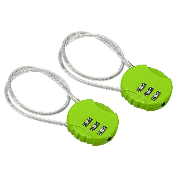Uxcell Small Combination Lock 11.8 Inch, 2 Pack 3 Digit Padlock for Gym Locker, Green