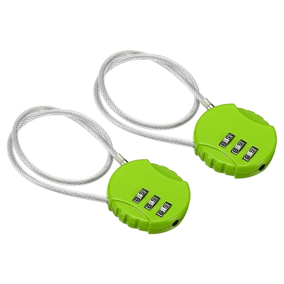 Uxcell Small Combination Lock 11.8 Inch, 2 Pack 3 Digit Padlock for Gym Locker, Green