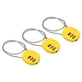 thumbnail image 1 of Uxcell Small Combination Lock 11.8 Inch, 3 Pack 3 Digit Padlock for Gym Locker, Yellow, 1 of 6