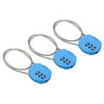 thumbnail image 1 of Uxcell Small Combination Lock 11.8 Inch, 3 Pack 3 Digit Padlock for Locker, Light Blue, 1 of 6