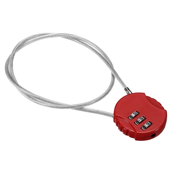 Uxcell Small Combination Lock 19.6 Inch, 1 Pack 3 Digit Padlock for Gym Locker, Red