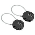 thumbnail image 1 of Uxcell Small Combination Lock 3 Digit Luggage Padlock with 4.7Wire for Backpack Gym Locker, Black 2 Pack, 1 of 5