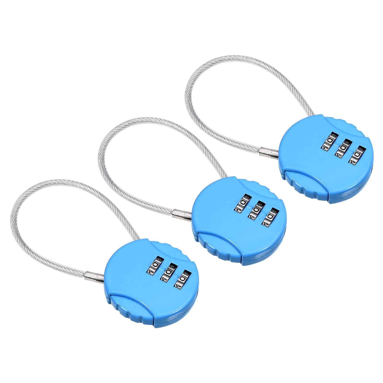3-Digit Combination Padlock With Carabiner Hook | Resettable Code, Silver/Gold, 74x40x10mm