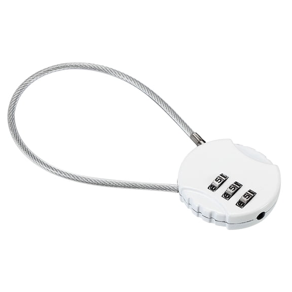 Uxcell Small Combination Lock 7.8 Inch, 1 Pack 3 Digit Padlock for Gym Locker, White