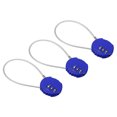 thumbnail image 1 of Uxcell Small Combination Lock 7.8 Inch, 3 Pack 3 Digit Padlock for Gym Locker, Blue, 1 of 6