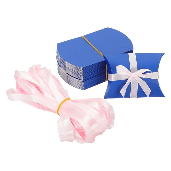 Uxcell Small Gift Boxes, 50 Pcs 3.5x2.5x1 Inch Pillow Boxes for Gifts and Treats, Dark Blue