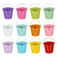 thumbnail image 1 of Uxcell Small Metal Buckets with Handle Mini Galvanized Bucket Colorful Easter Buckets Green/Orange/Light Blue/White/Green/Rose Red/Dark Purple 5"x4.7", 1 of 6