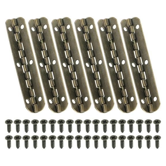 Uxcell Small Piano Hinge 2.6" x 0.6",90-Degree Jewelry Box Hinge with Screw, Brown 6 Pack