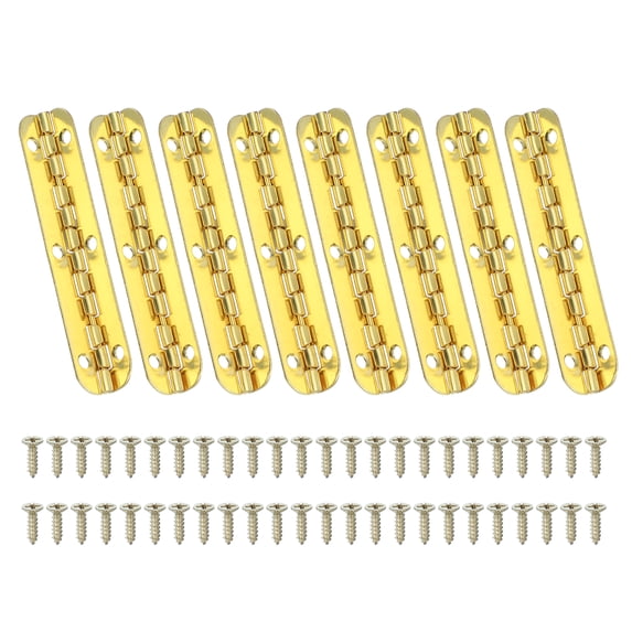 Uxcell Small Piano Hinge Mini Jewelry Box Hinges with Screw for Jewellery Wooden Box Yellow