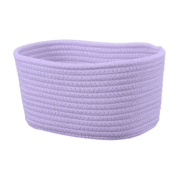 Uxcell Small Rope Basket, 8.3x5.9x4.7 Inch Rectangular Woven Basket Decorative Gift Chest Box Cute Mini Woven Storage for Organizing Shelf Storage Bedroom Home Decor, Purple