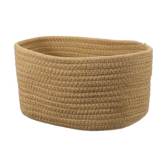Uxcell Small Rope Basket, 8.3x5.9x4.7 Inch Rectangular Woven Basket Decorative Gift Chest Box Cute Mini Woven Storage for Organizing Shelf Storage Bedroom Home Decor, Khaki
