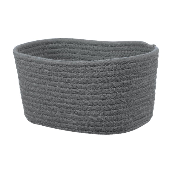 Uxcell Small Rope Basket, 8.3x5.9x4.7 Inch Rectangular Woven Basket Decorative Gift Chest Box Cute Mini Woven Storage for Organizing Shelf Storage Bedroom Home Decor, Gray