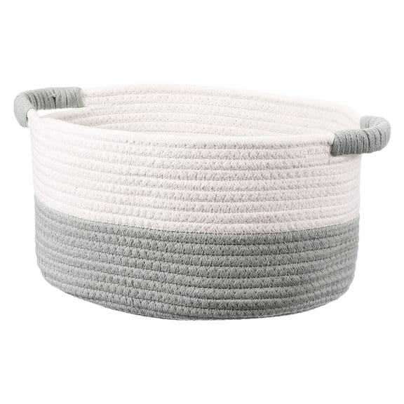 Uxcell Small Rope Basket with Handles, 13.8x11.4x7.9 Inch Rectangular Woven Basket Decorative Gift Chest Box Cute Mini Woven Storage for Organizing Shelf Storage Bedroom Home Decor, Gray