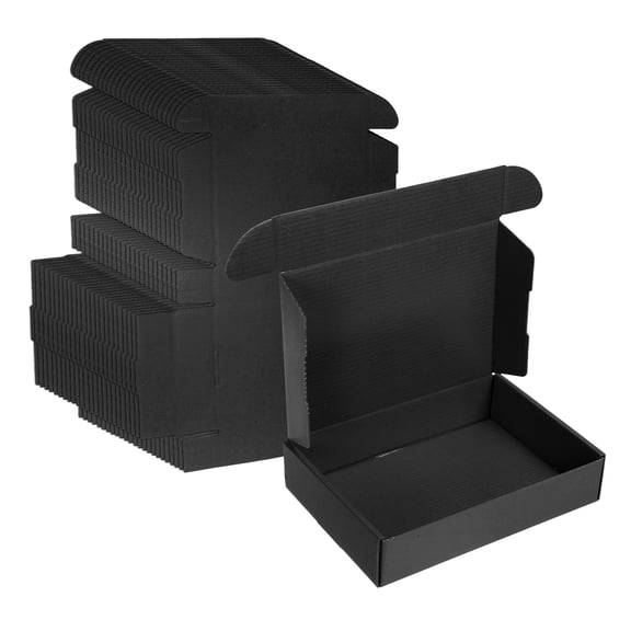 Uxcell Small Shipping Boxes, (6 x 4 x 2 Inch, Black) (25 Pcs), Corrugated Cardboard Mailer Boxes, Suit for Small Business/Gifts Wrap/Mailer Packing