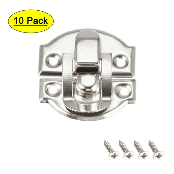 Uxcell Small Size Box Latch,Silver Tone Decorative Hasp for Cases 10Pcs