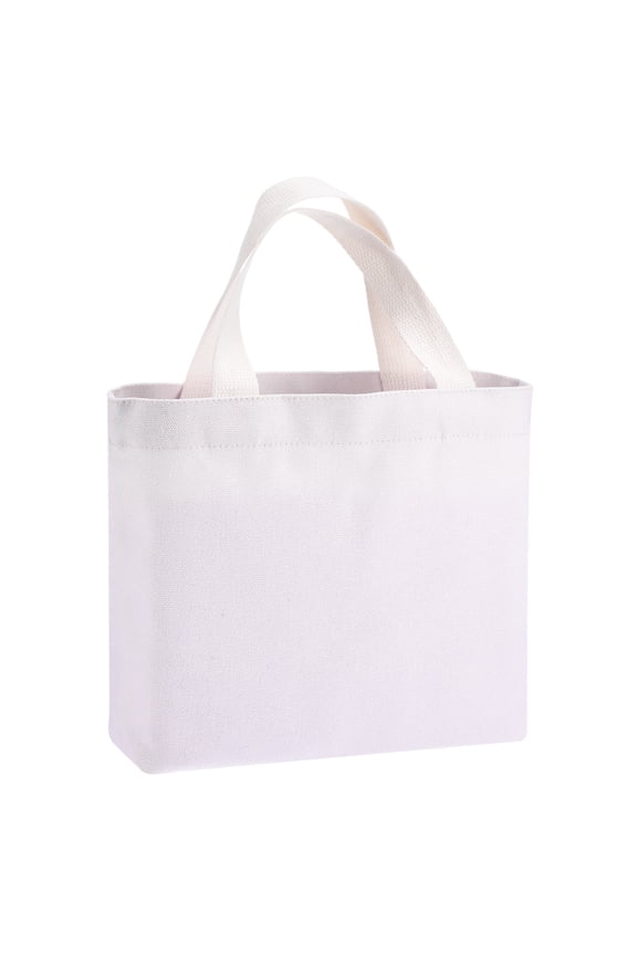 Small Solid Color Canvas Tote Bag for Women, 11 x 2 x 7 Inch Canvas Bags with Handle Lightweight Reusable Tote Cloth Pouch for Shopping Travel Daily Use, Crafts DIY, Light Pink