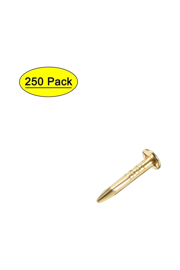 Small Tiny Iron Nails Copper Plating for Decorative Pictures Wooden Accessories 0.31" Length Gold Tone 250pcs