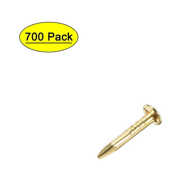 Uxcell Small Tiny Iron Nails Copper Plating for Decorative Pictures Wooden Boxes Household 0.31" Length Gold Tone 700pcs