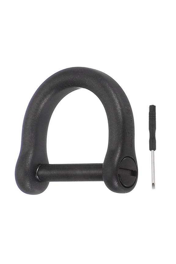 Small Titanium D-Rings Key Ring Set 11/16" (17mm) Titanium D Shape Keychain Durable Mini Metal Car Fob Keychain Horseshoe Clasp with Screw Shackle for Auto Keys, Black