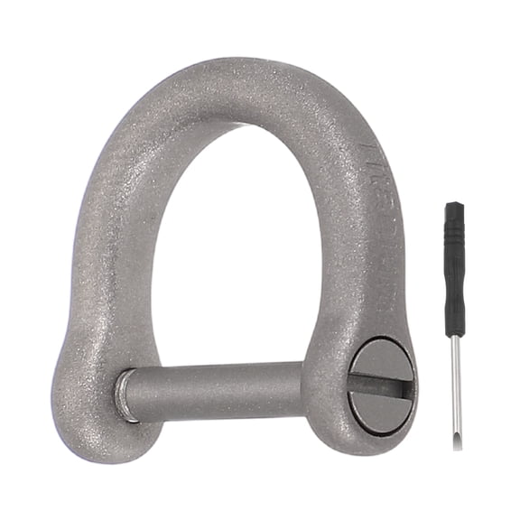 Uxcell Small Titanium D-Rings Key Ring Set 11/16" (17mm) Titanium D Shape Keychain Durable Mini Metal Car Fob Keychain Horseshoe Clasp with Screw Shackle for Auto Keys, Silver