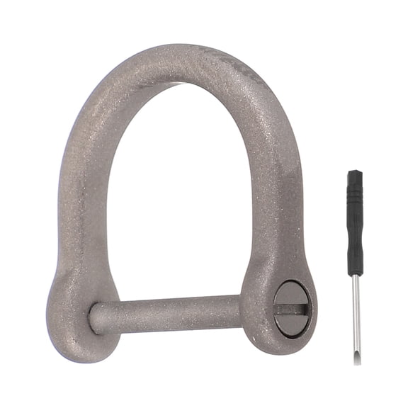 Uxcell Small Titanium D-Rings Key Ring Set 15/16" (23mm) Titanium D Shape Keychain Durable Mini Metal Car Fob Keychain Horseshoe Clasp with Screw Shackle for Auto Keys, Silver