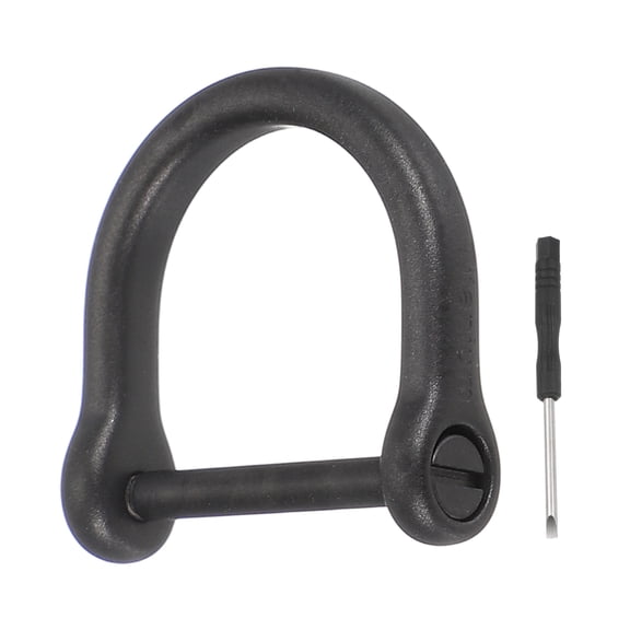 Uxcell Small Titanium D-Rings Key Ring Set 15/16" (23mm) Titanium D Shape Keychain Durable Mini Metal Car Fob Keychain Horseshoe Clasp with Screw Shackle for Auto Keys, Black