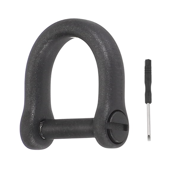 Uxcell Small Titanium D-Rings Key Ring Set 5/8" (16mm) Titanium D Shape Keychain Durable Mini Metal Car Fob Keychain Horseshoe Clasp with Screw Shackle for Auto Keys, Black