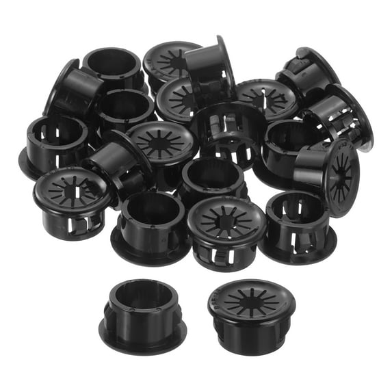 Uxcell Snap Bushing Grommet 0.63"(16mm) Mount Dia, 20Pack Nylon Bushing Grommet, Black