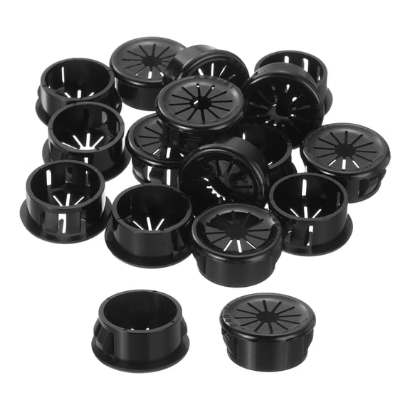 Uxcell Snap Bushing Grommet 0.83"(21mm) Mount Dia, 20Pack  Nylon Bushing Grommet, Black