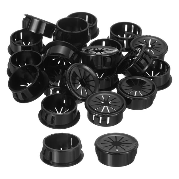 Uxcell Snap Bushing Grommet 1"(25mm) Mount Dia, 20Pack Nylon Bushing Grommet, Black