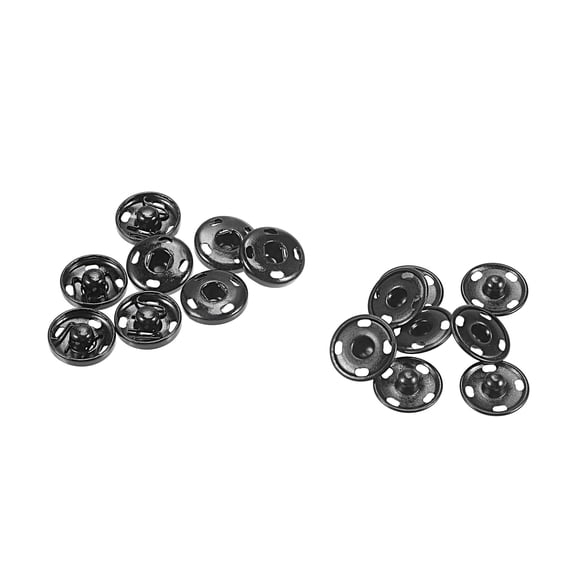 Uxcell Snap Buttons, Copper Sew-on Press Button Fastener for Clothes Black
