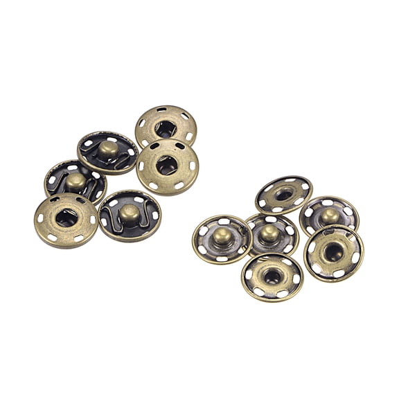 Uxcell Snap Buttons, Copper Sew-on Press Button Fastener for Leather Bronze