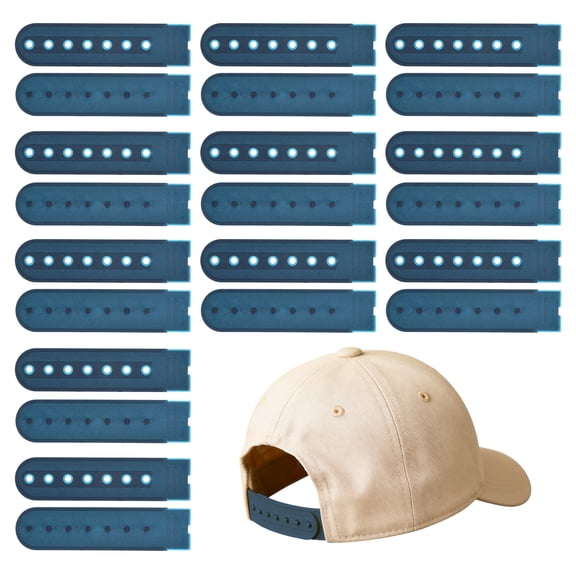 Uxcell Snapback Extender, 11 Set Adjustable Hats Snap Buckle 7 Hole Plastic Cap Buckle Snapback Hat Extender Strap Covers Snap Back Replacement Strap for Baseball Caps, Navy Blue