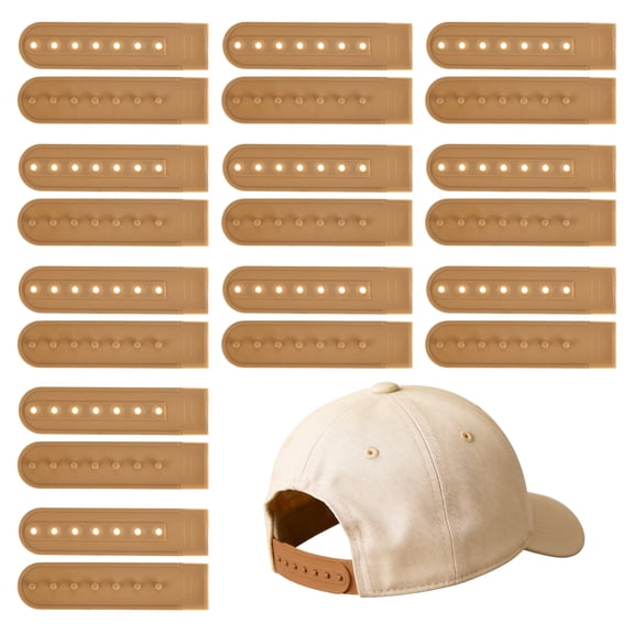 Uxcell Snapback Extender, 11 Set Adjustable Hats Snap Buckle 7 Hole Plastic Cap Buckle Snapback Hat Extender Strap Covers Snap Back Replacement Strap for Baseball Caps, Coffee Brown