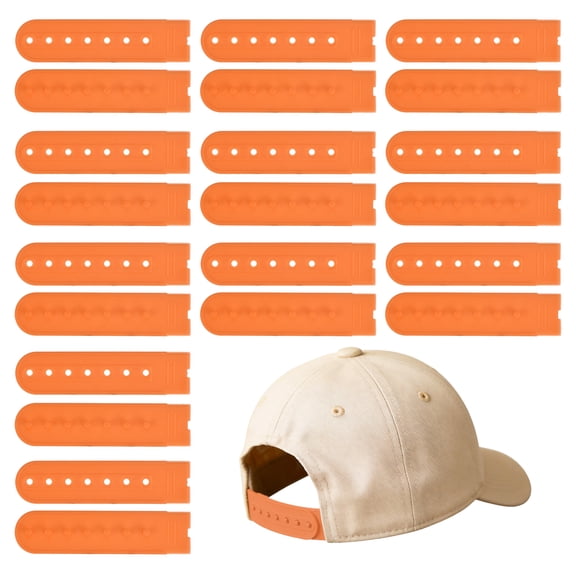 Uxcell Snapback Extender, 11 Set Adjustable Hats Snap Buckle 7 Hole Plastic Cap Buckle Snapback Hat Extender Strap Covers Snap Back Replacement Strap for Baseball Caps, Orange