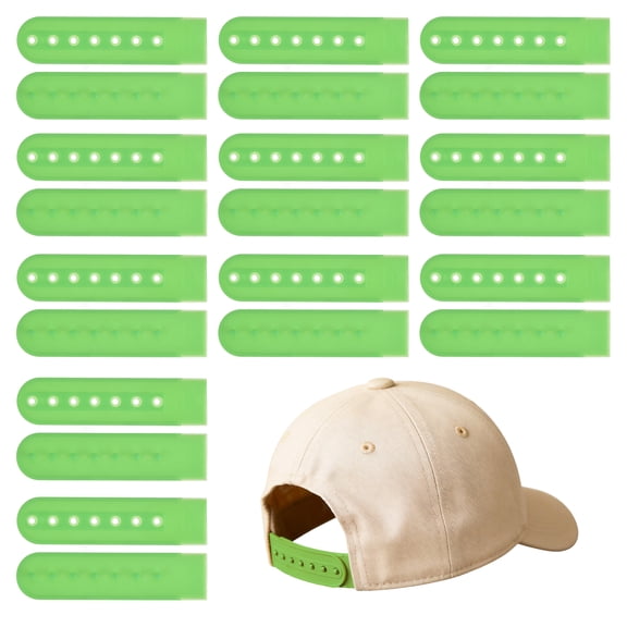 Uxcell Snapback Extender, 11 Set Adjustable Hats Snap Buckle 7 Hole Plastic Cap Buckle Snapback Hat Extender Strap Covers Snap Back Replacement Strap for Baseball Caps, Grass Green