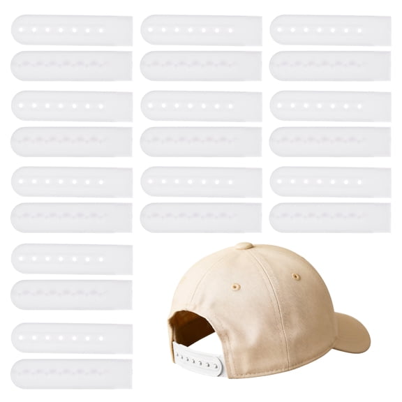 Uxcell Snapback Extender, 11 Set Adjustable Hats Snap Buckle 7 Hole Plastic Cap Buckle Snapback Hat Extender Strap Covers Snap Back Replacement Strap for Baseball Caps, White