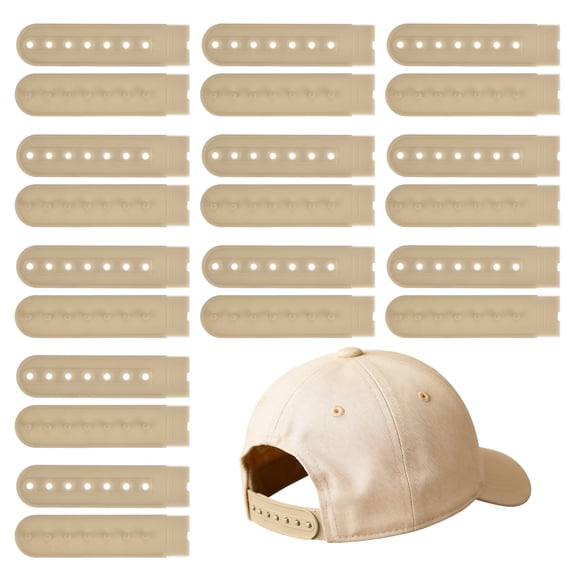 Uxcell Snapback Extender, 11 Set Adjustable Hats Snap Buckle 7 Hole Plastic Cap Buckle Snapback Hat Extender Strap Covers Snap Back Replacement Strap for Baseball Caps, Light Brown