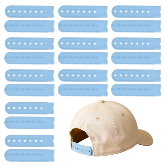 Uxcell Snapback Extender, 11 Set Adjustable Hats Snap Buckle 7 Hole Plastic Cap Buckle Snapback Hat Extender Strap Covers Snap Back Replacement Strap for Baseball Caps, Light Blue