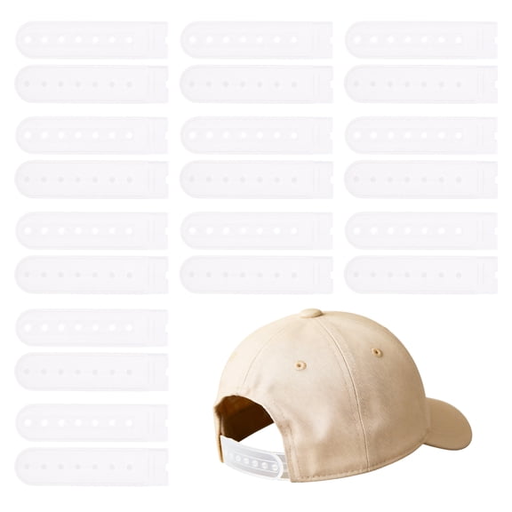 Uxcell Snapback Extender, 11 Set Adjustable Hats Snap Buckle 7 Hole Plastic Cap Buckle Snapback Hat Extender Strap Covers Snap Back Replacement Strap for Baseball Caps, Transparent