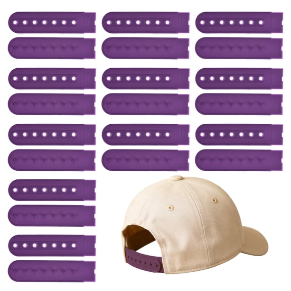 Uxcell Snapback Extender, 11 Set Adjustable Hats Snap Buckle 7 Hole Plastic Cap Buckle Snapback Hat Extender Strap Covers Snap Back Replacement Strap for Baseball Caps, Purple