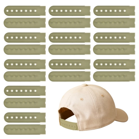 Uxcell Snapback Extender, 11 Set Adjustable Hats Snap Buckle 7 Hole Plastic Cap Buckle Snapback Hat Extender Strap Covers Snap Back Replacement Strap for Baseball Caps, Army Green