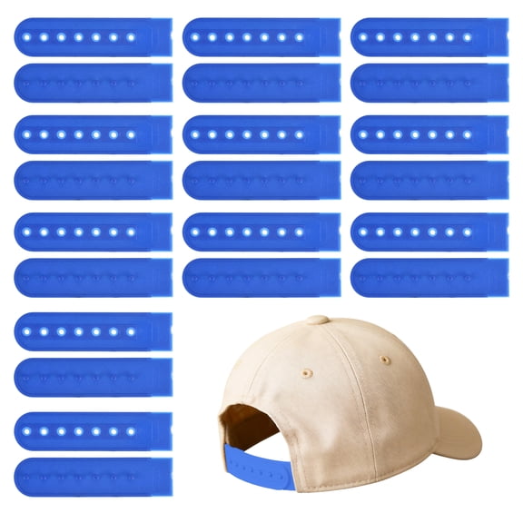 Uxcell Snapback Extender, 11 Set Adjustable Hats Snap Buckle 7 Hole Plastic Cap Buckle Snapback Hat Extender Strap Covers Snap Back Replacement Strap for Baseball Caps, Dark Blue